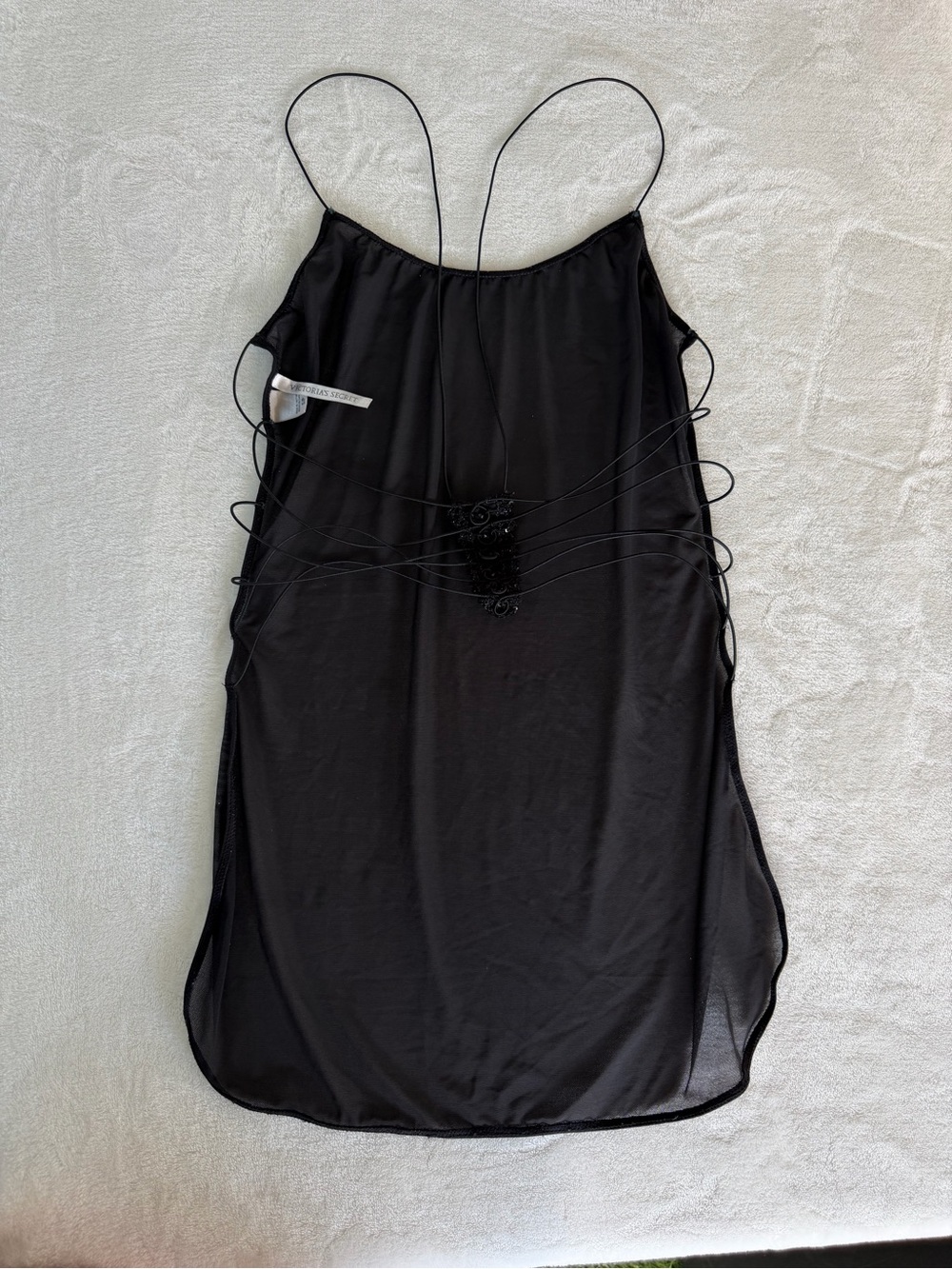 Victoria’s Secret Sheer Black Strappy Open Back Lingerie Small
